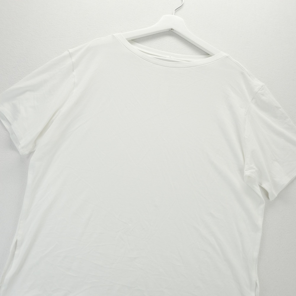 Lululemon Relaxed-Fit Boatneck T-Shirt White Pima Cotton LW3IDWS Size 12